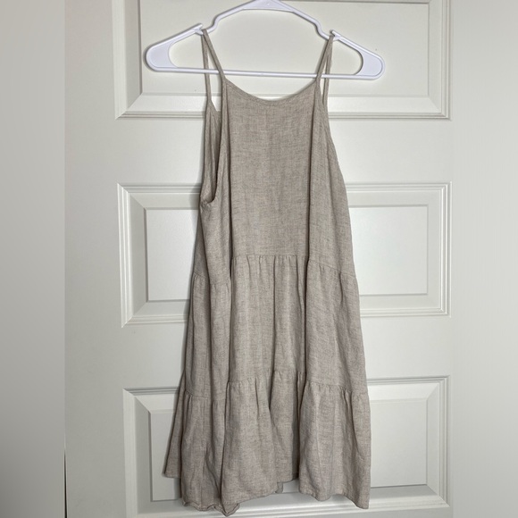 Vintage Linen Tiered Boho Mini Dress - Picture 2 of 3